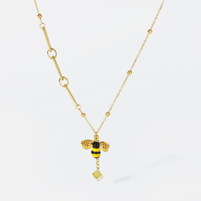 Collier chaîne clavicule pendentif abeille