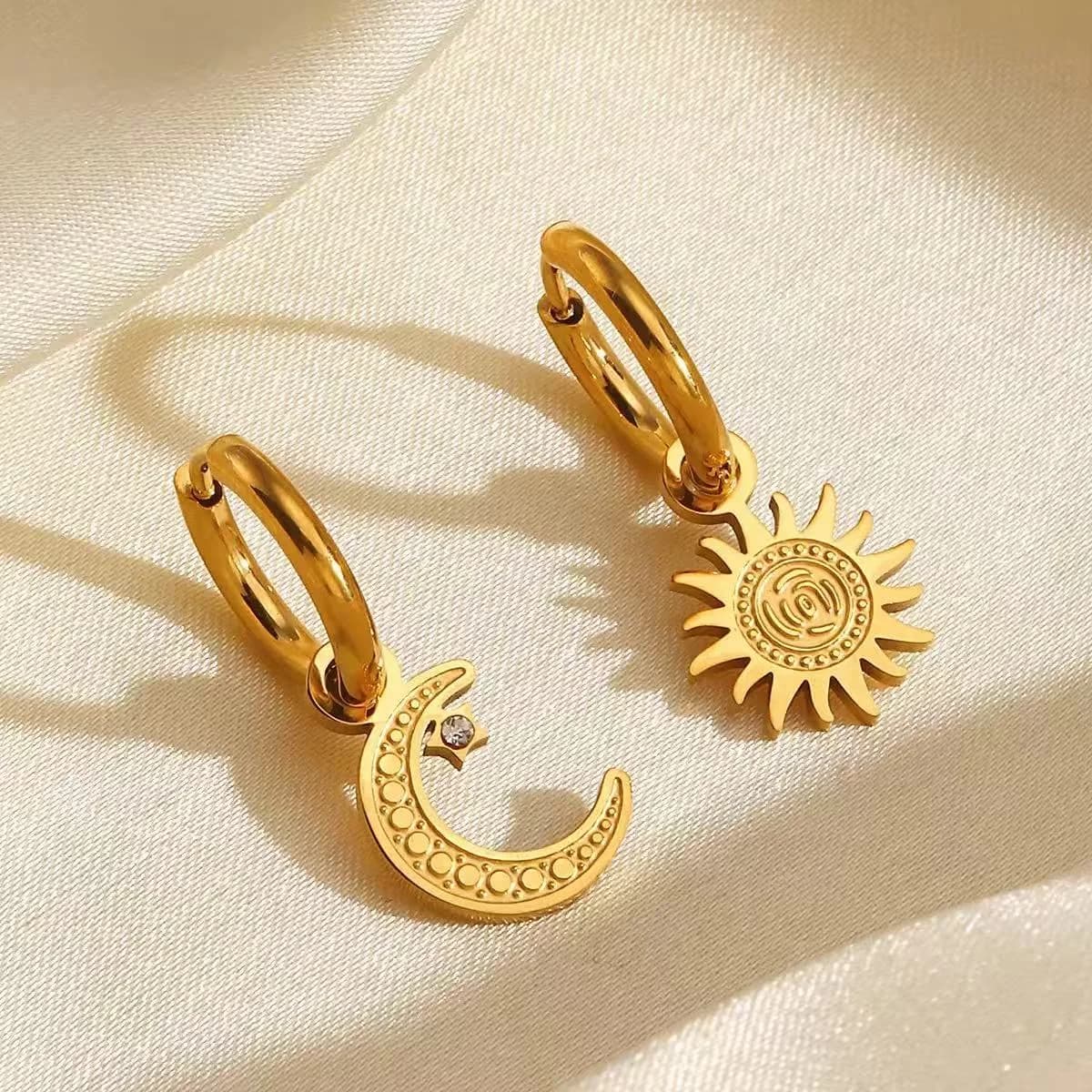 Boucles d'oreilles pendantes goutte en cristal zircon acier inoxydable