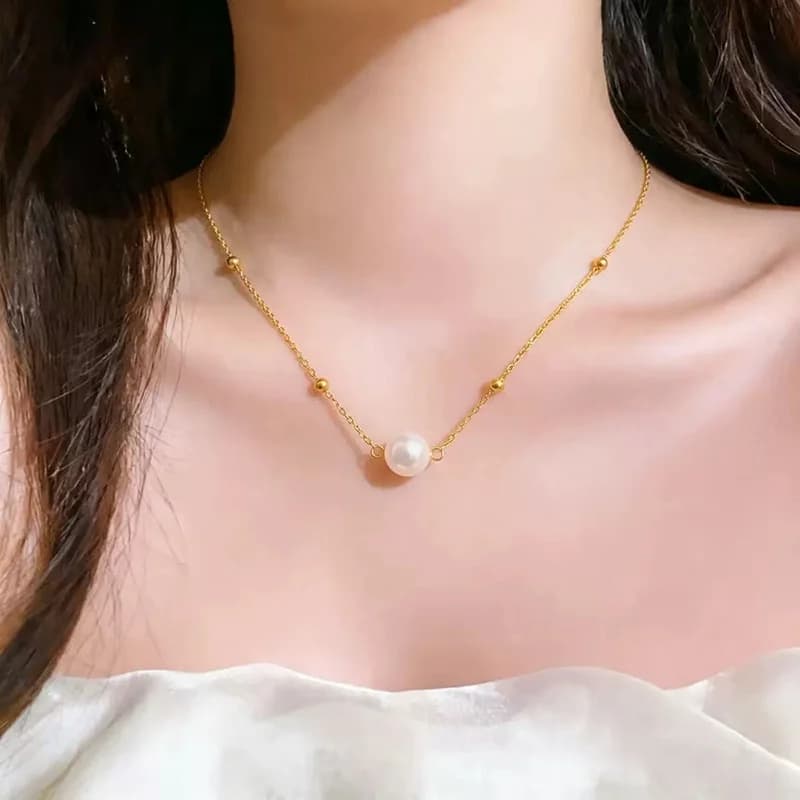 Collier avec Pendentif en Perle d'Eau Douce Naturelle