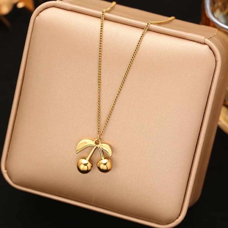 Collier pendentif perle bling avec placage PVD