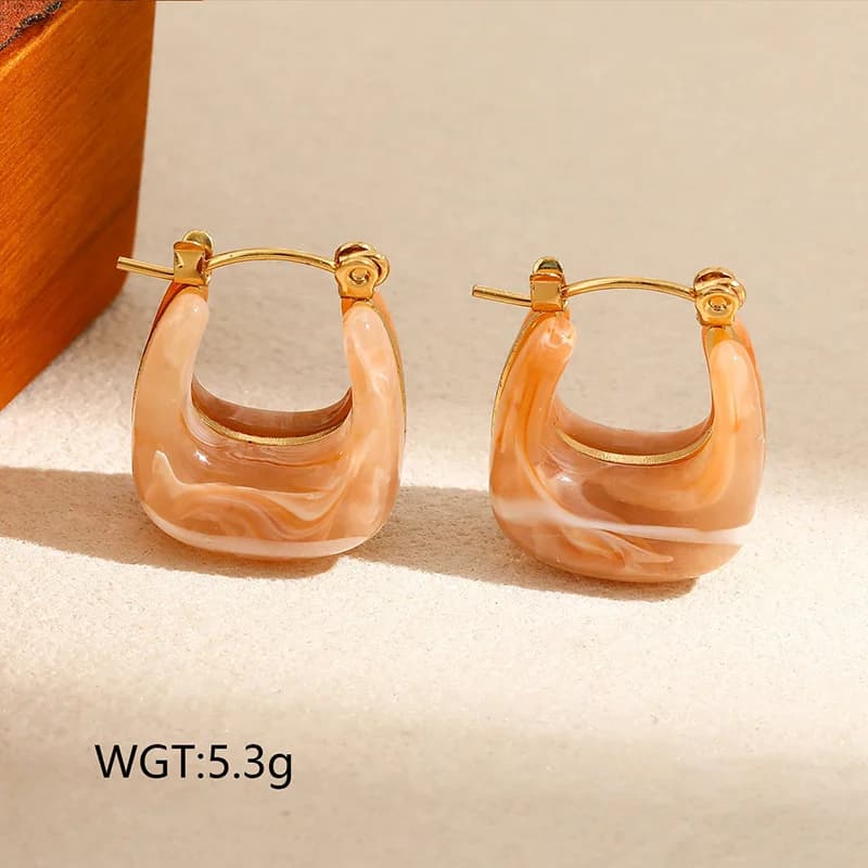 Boucles d'oreilles puces ambrées goutte vintage