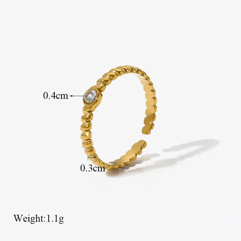 Bague ouverte en acier inoxydable pour femme