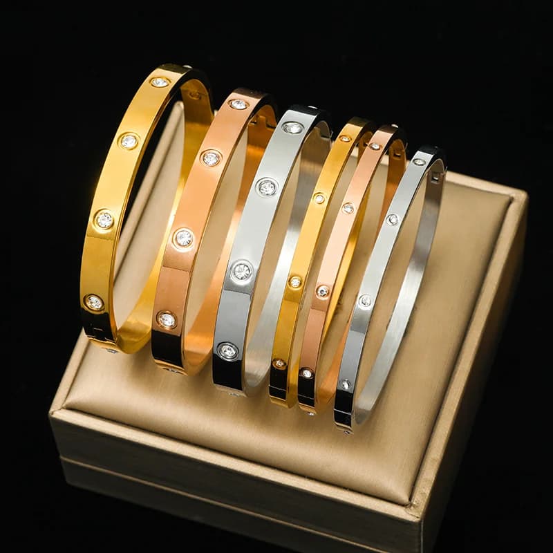 Joncs Géométriques avec Zircons, 3 Couleurs