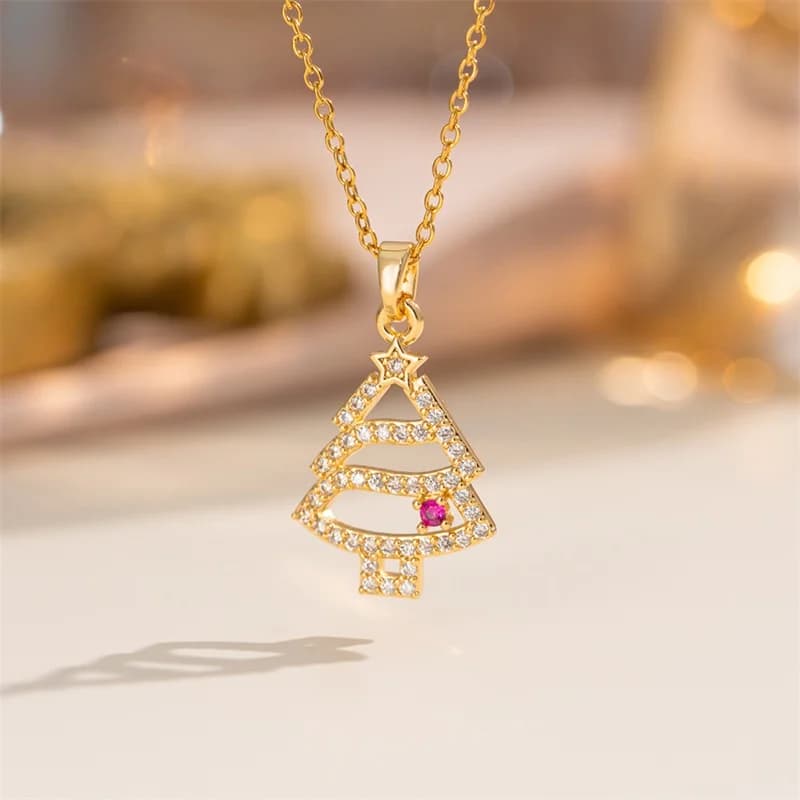 Collier pendentif flocon de neige scintillant zircon