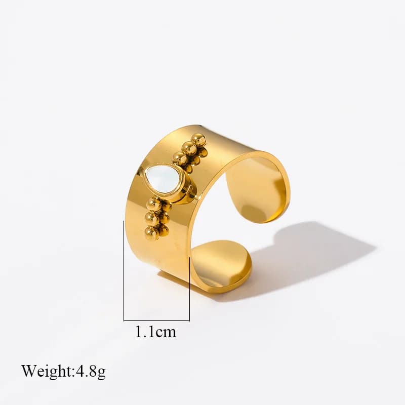 Bague ouverte en acier inoxydable pour femme