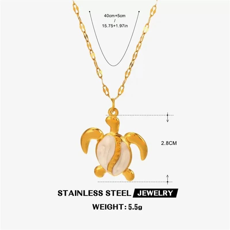 Collier avec breloques étoile de mer, soleil et coquillage nacre, doré