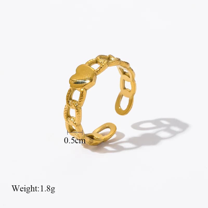 Bague ouverte en acier inoxydable pour femme
