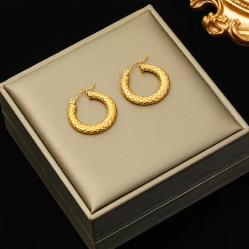 Boucles d'oreilles torsadées géométriques, couleur or
