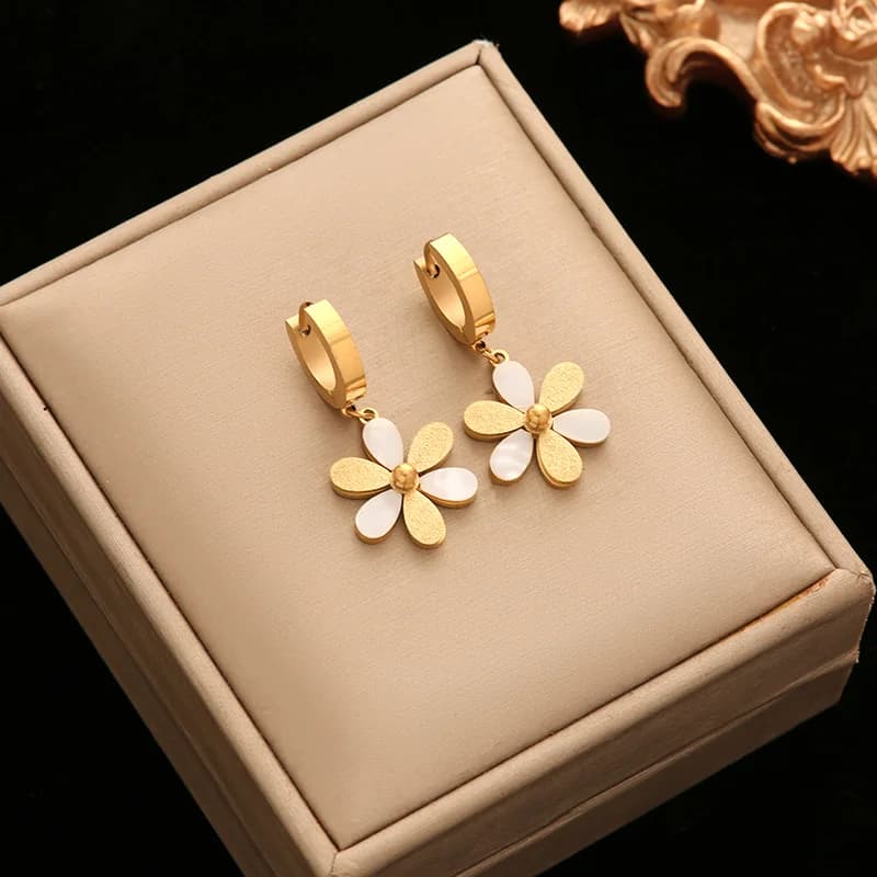Boucles d'oreilles pendantes goutte en cristal zircon acier inoxydable