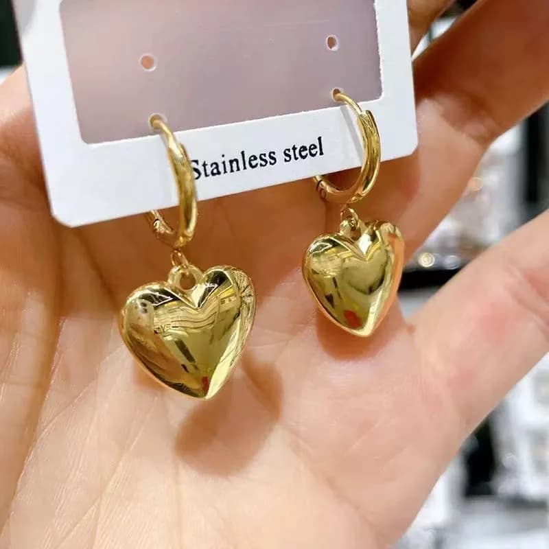 Boucles d'oreilles puces géométriques irrégulières dorées en acier inoxydable