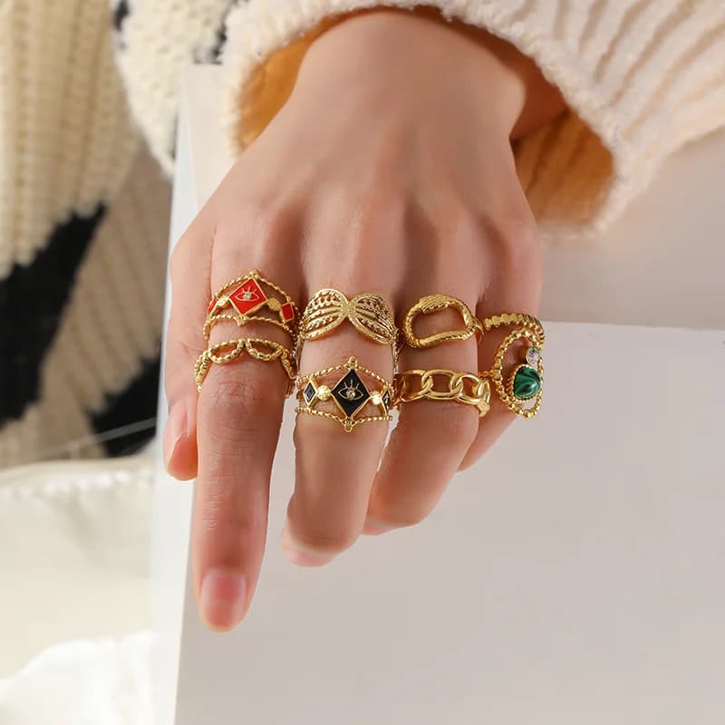 Bague ouverte en acier inoxydable pour femme