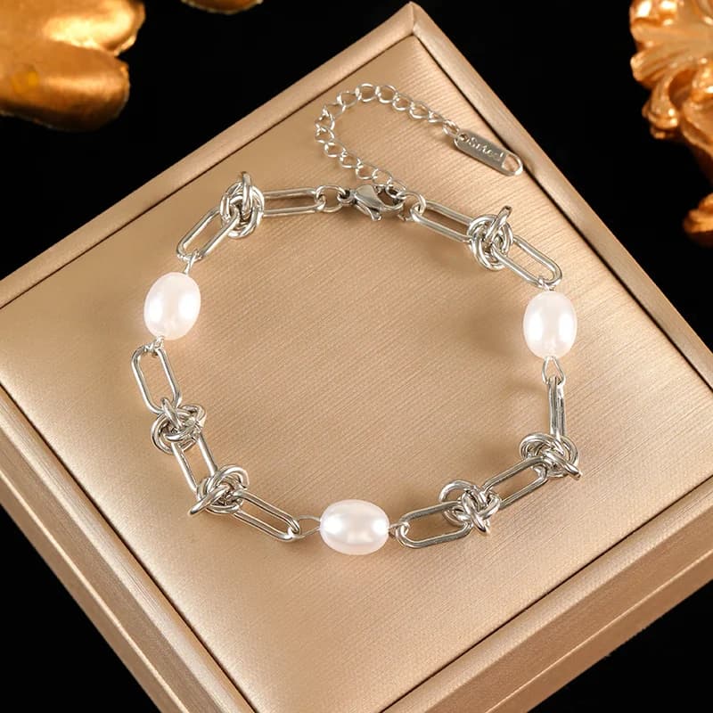 Bracelet chaîne serpent en acier inoxydable argenté