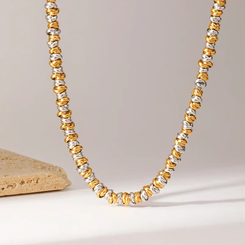 Parure Collier et Bracelet Bi-colore