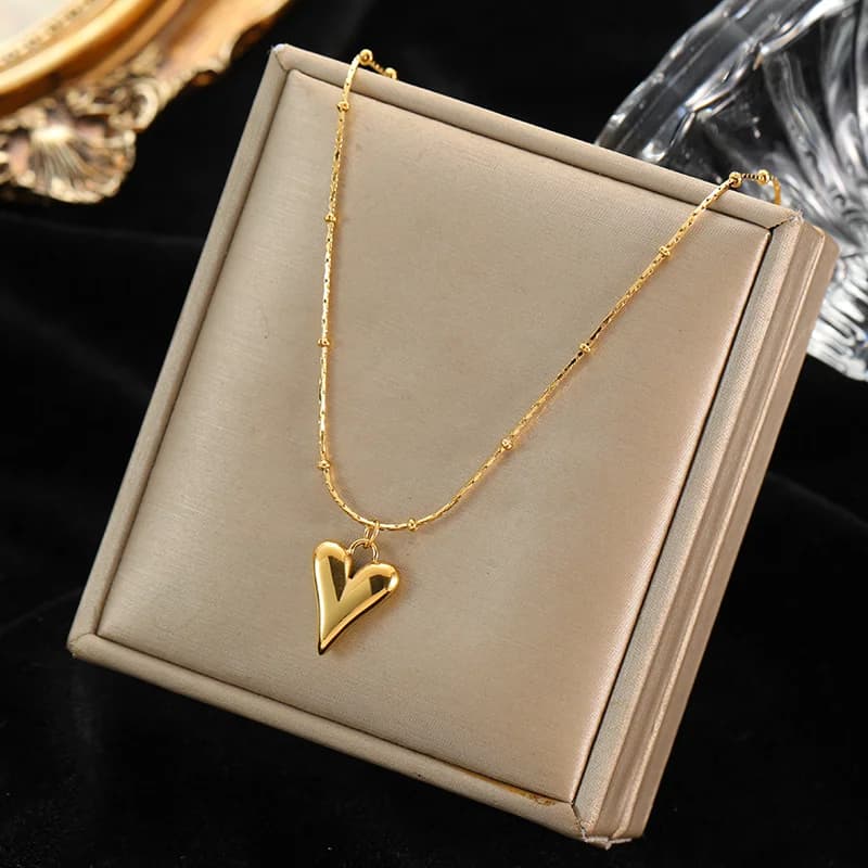 Collier Pendentif Lune Étoile, Acier Inoxydable
