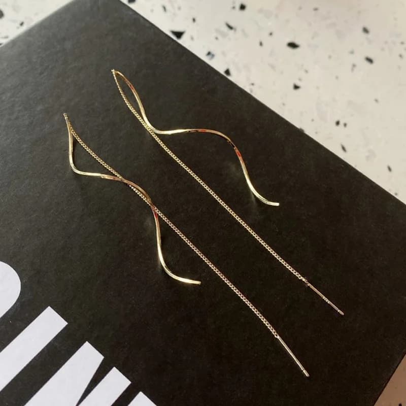 Boucles d'oreilles pendantes irrégulières à pompons en acier inoxydable