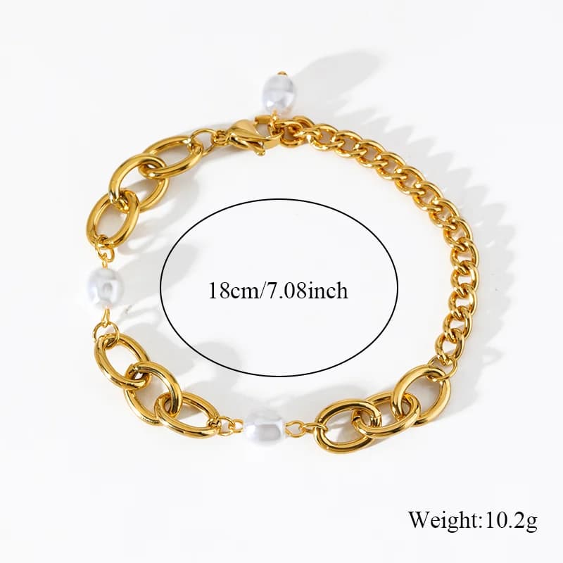 Bracelets joncs chaîne maillons couleur or et argent