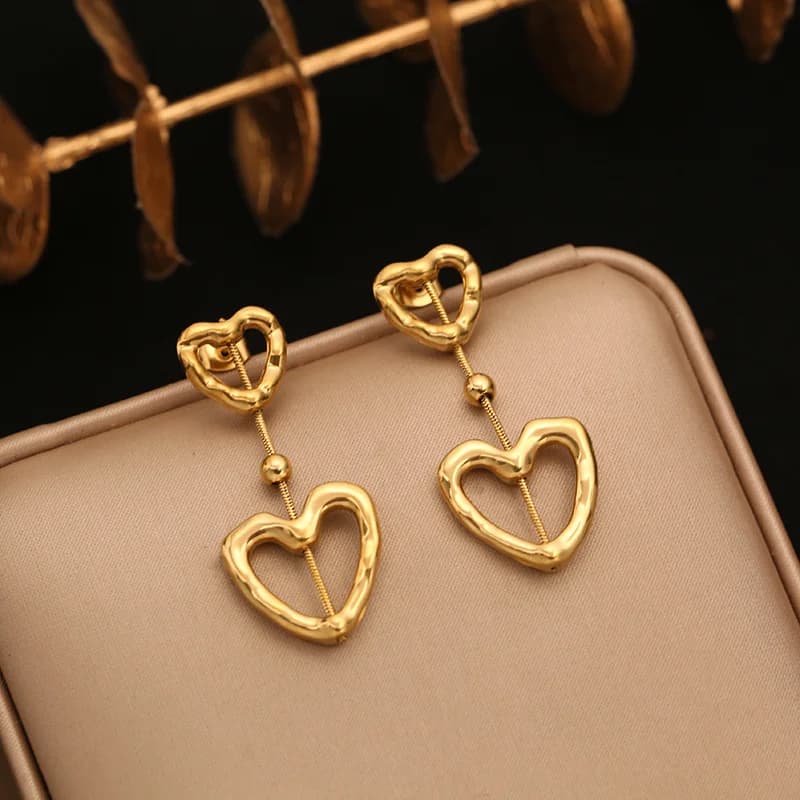 Boucles d'oreilles lune à clous en zircon, acier inoxydable