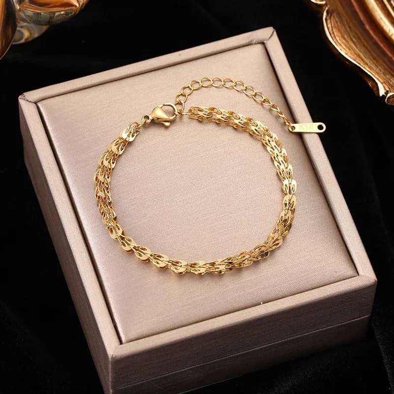 Bracelet chaîne en métal léger pour femmes