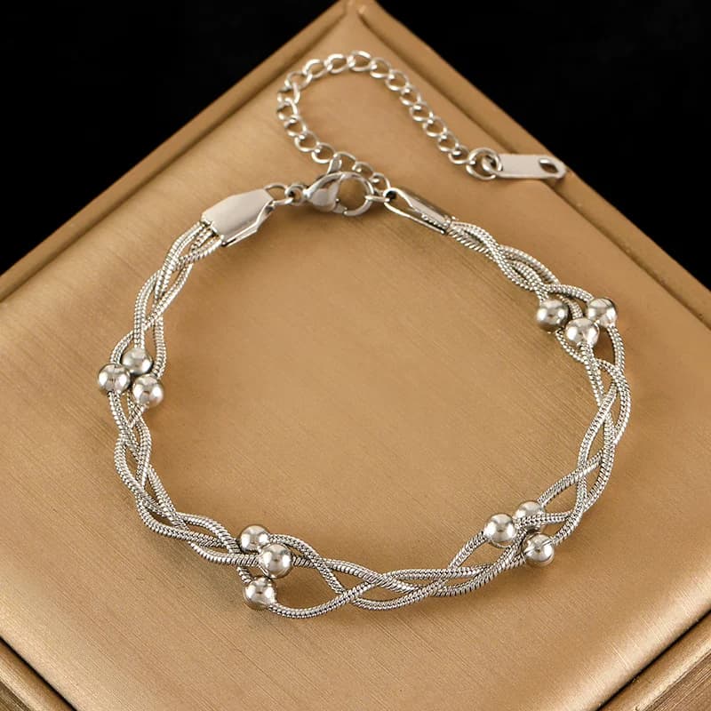 Jonc à chaîne épaisse en acier inoxydable 316L couleur argent