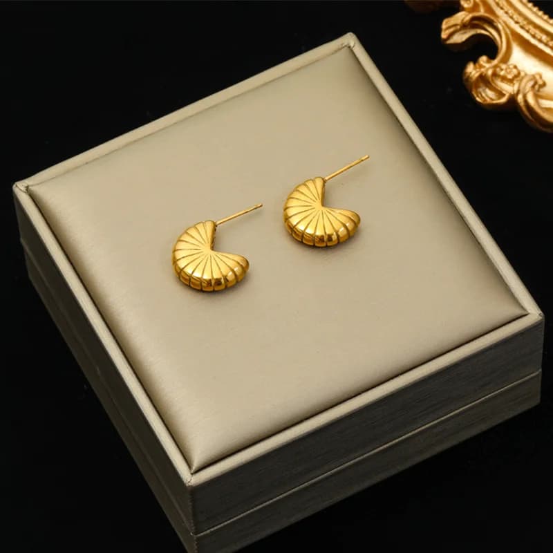 Boucles d'oreilles torsadées géométriques, couleur or