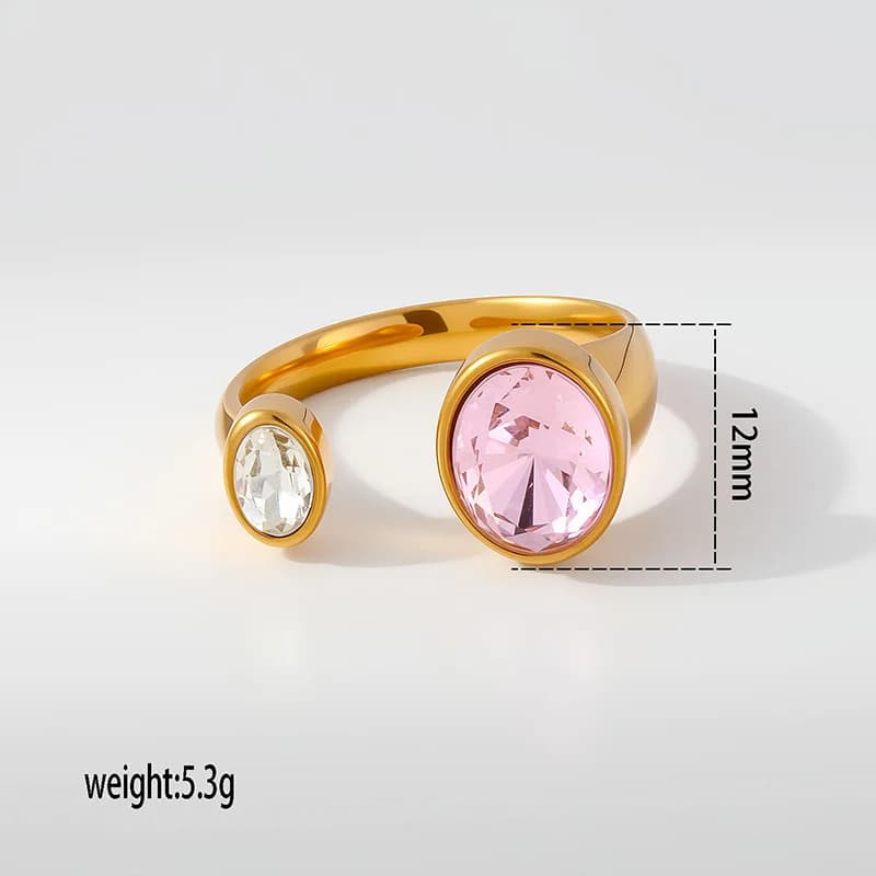 Bague Ajustable Cœur Zircon Cubique et Perle