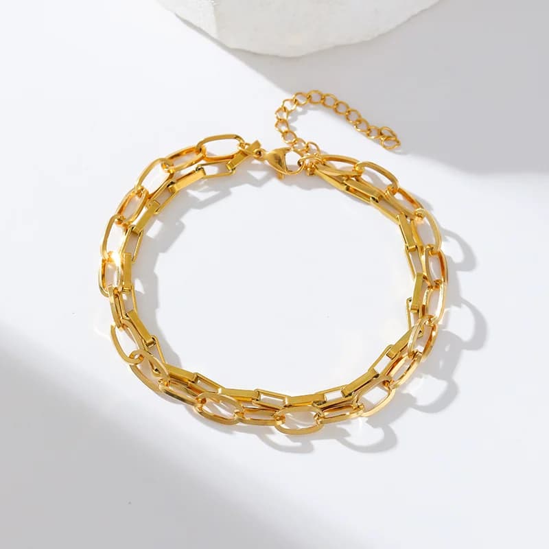Bracelet chaîne en métal léger pour femmes