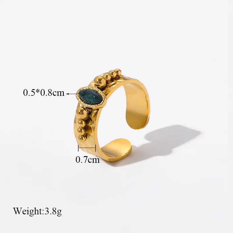Bague réglable rétro en acier inoxydable pour femme