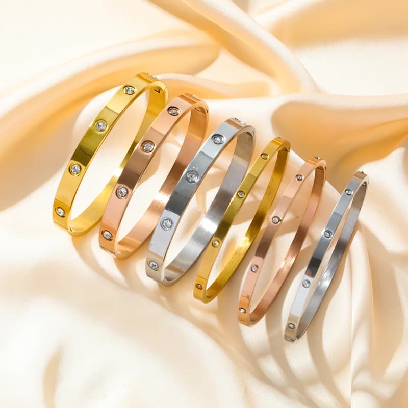 Joncs Géométriques avec Zircons, 3 Couleurs