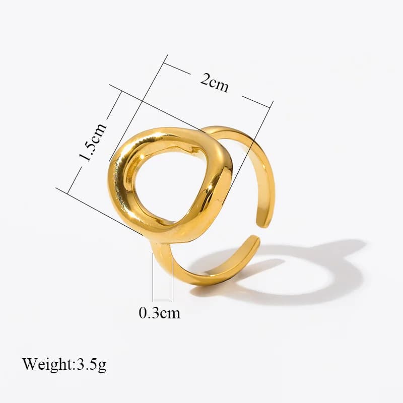 Bague ouverte en acier inoxydable pour femme