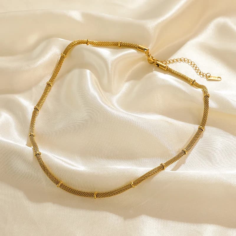 Collier ras-du-cou chaîne maillée anti-rouille