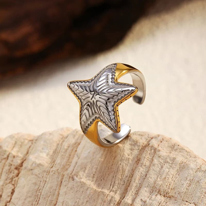 Bague Réglable Ouverte Hippocampe Émaillé
