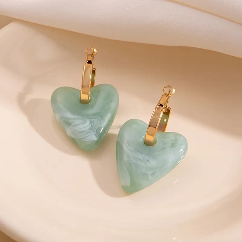 Boucles d'oreilles puces ambrées goutte vintage
