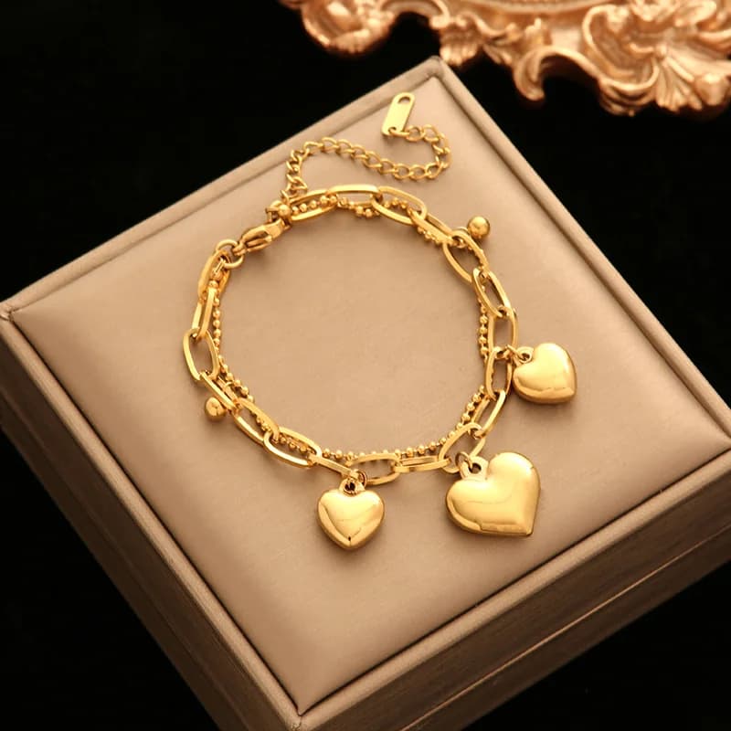Bracelet breloques Étoile de mer et Coquillage, Placage Or