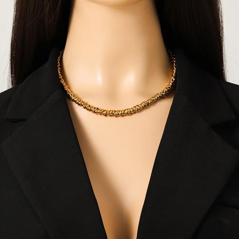 Ensemble Collier et Bracelet Chaîne Dorée