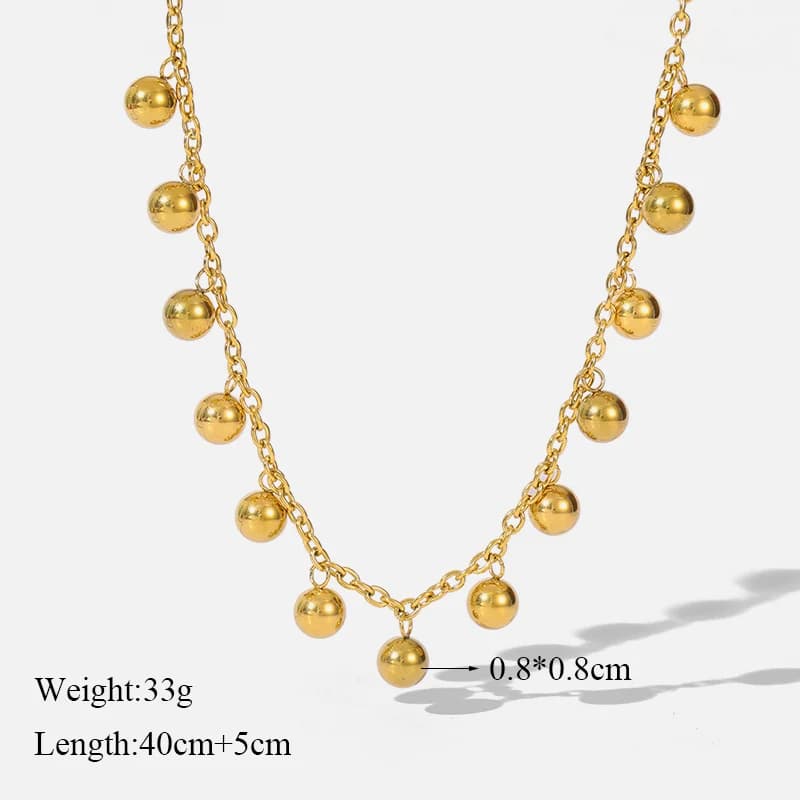 Collier Ras-de-cou Pendentif Bille Perles Or