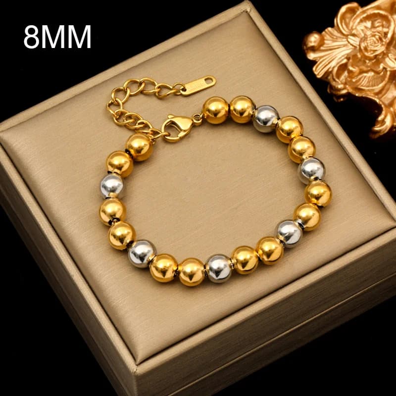 Bracelet Chaîne Maillée avec Perles