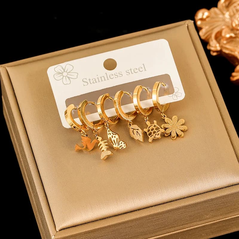 Boucles d'oreilles pendantes goutte en cristal zircon acier inoxydable