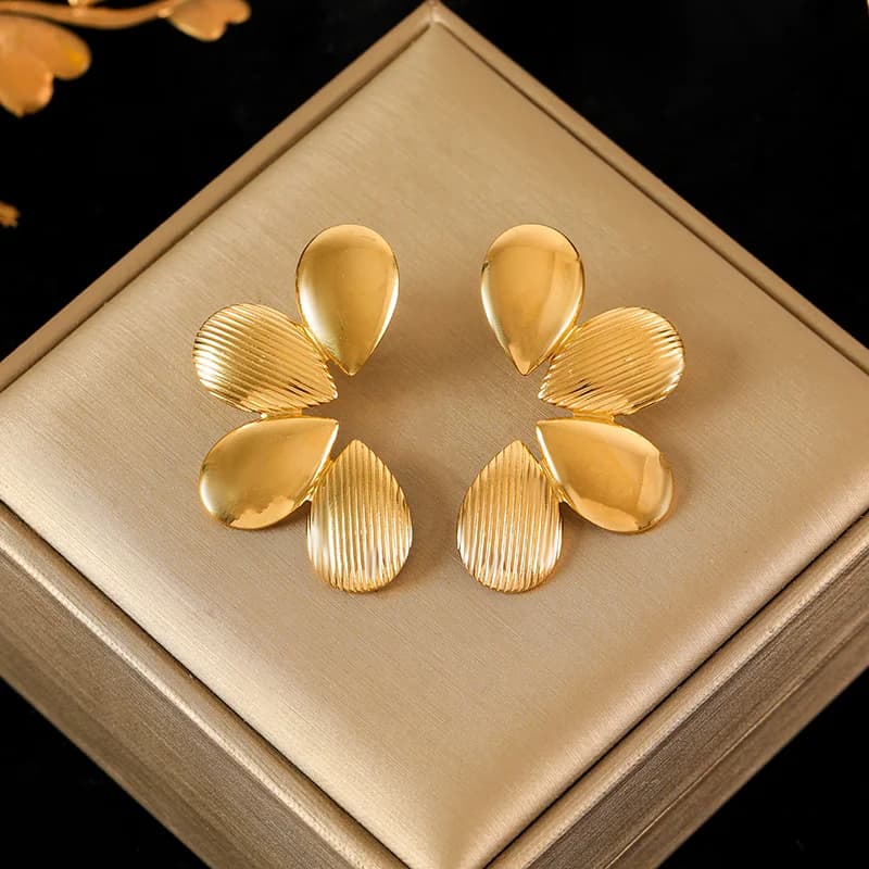 Boucles d'oreilles puces abeille et perle