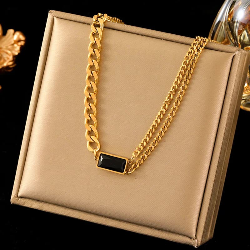 Collier cristal zircon coloré