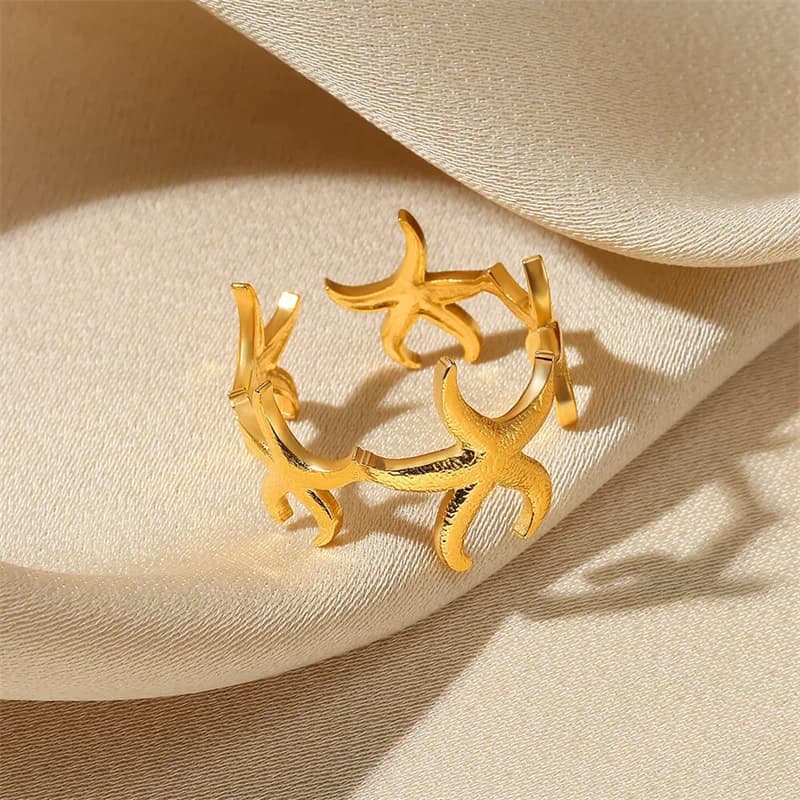Bague Réglable Ouverte Hippocampe Émaillé