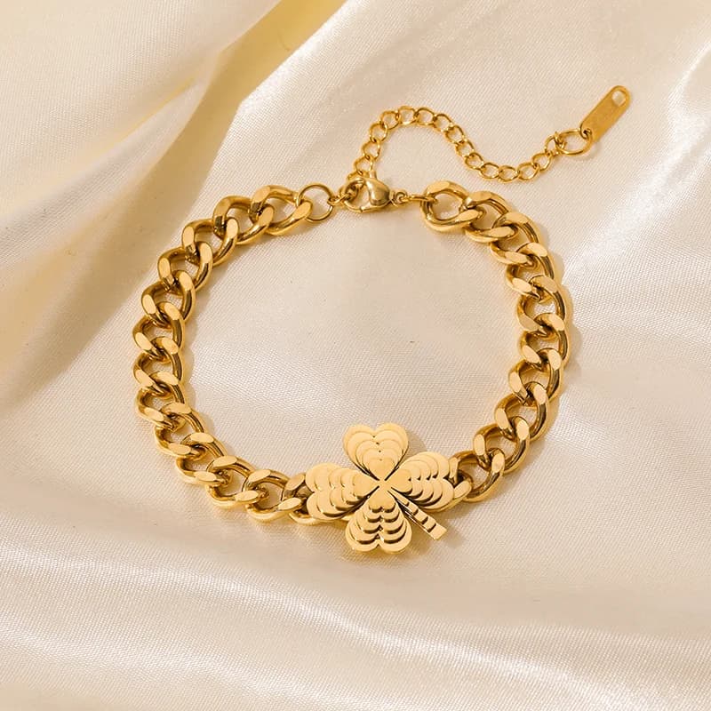 Bracelet jonc géométrique circulaire en acier inoxydable
