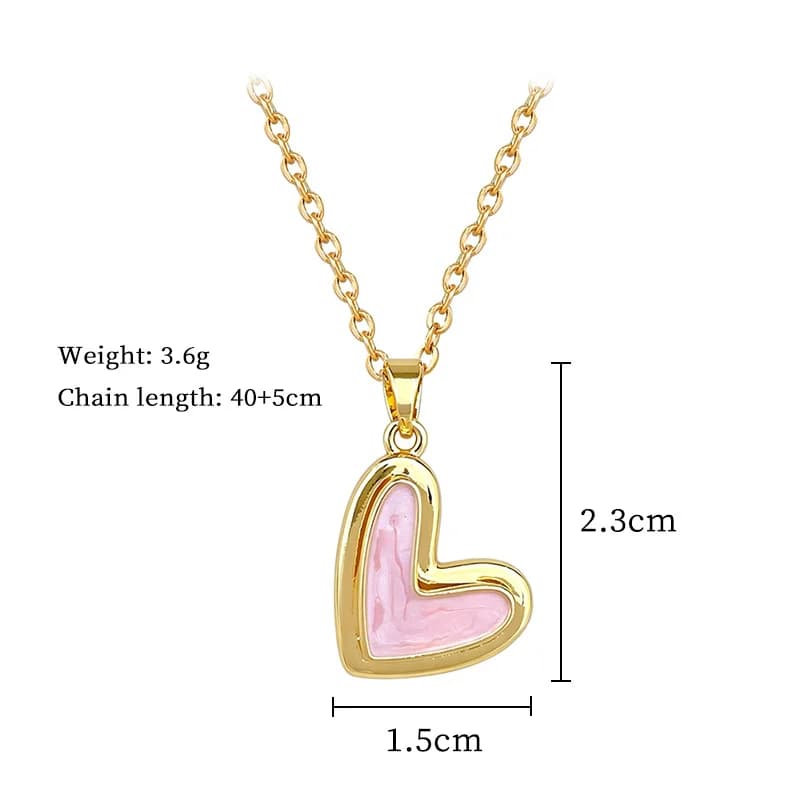 Collier pendentif cœur rose amour
