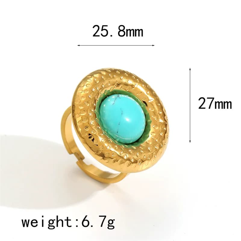 Bague ouverte à fleur bleu-violet