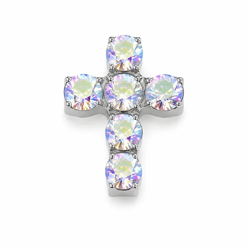 Piercing corps titane spirale croix zircons