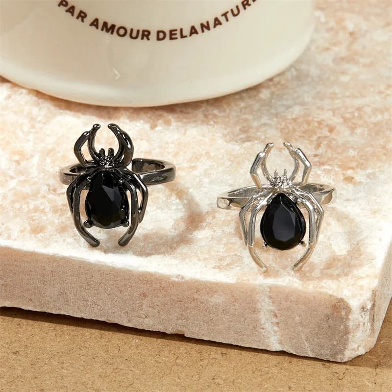 Bague ouverte réglable Araignée en Zircon
