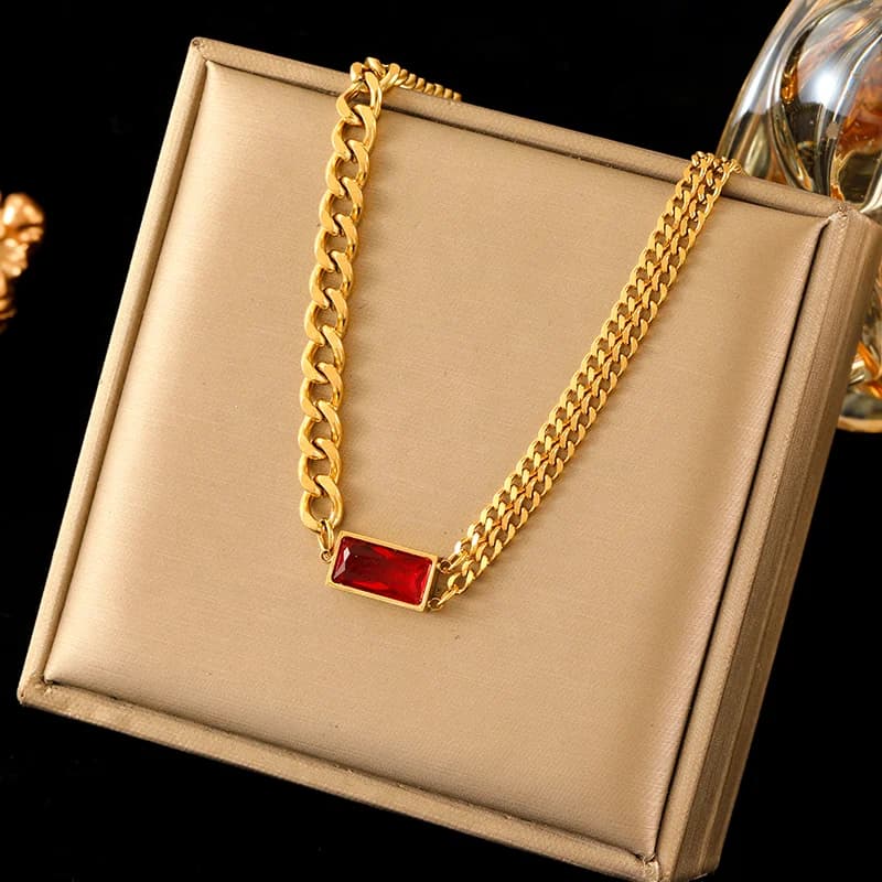 Collier cristal zircon coloré