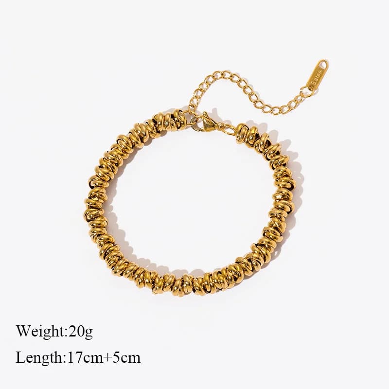 Bracelet chaîne maillée couleur or en acier inoxydable 316L