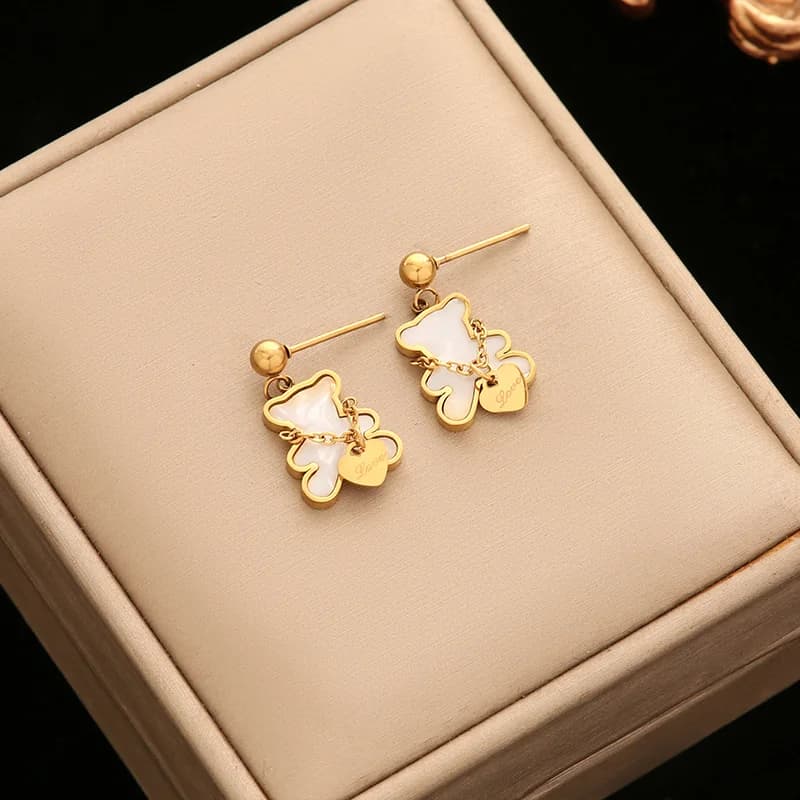Boucles d'oreilles pendantes goutte en cristal zircon acier inoxydable